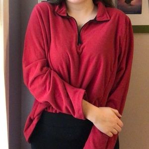 Red LAND’S END Fleece 1/4 Zip